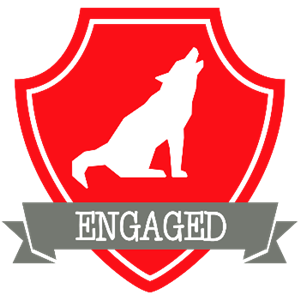 house engaged crest- red wolves 